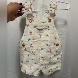 OshKosh B'gosh Cream Kids Overalls with Floral Print